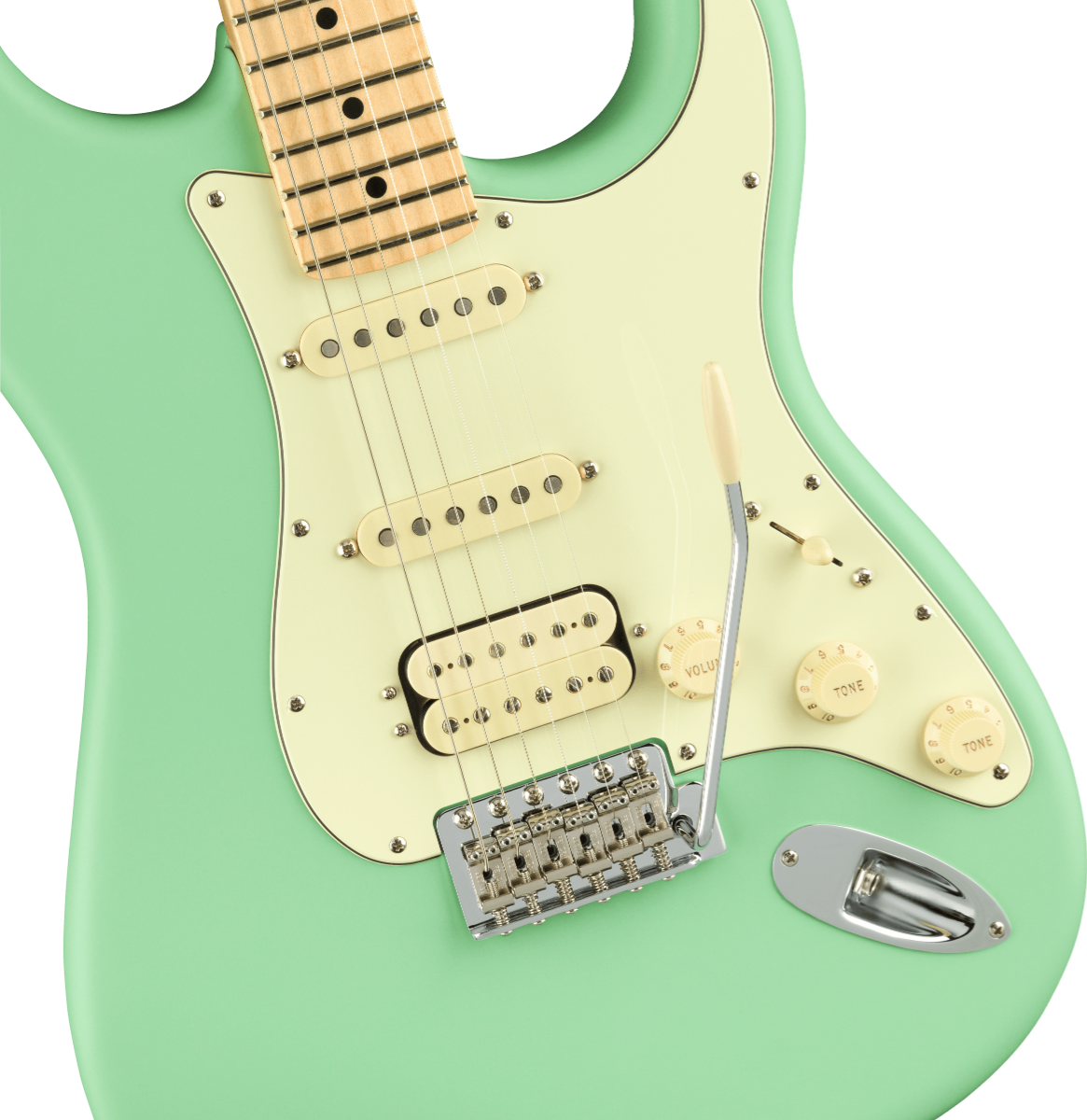 Fender American Performer Stratocaster HSS, Maple Fingerboard, Satin Surf Green