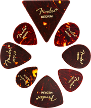 Fender All Shapes, Celluloid Medley, Tortoise Shell, Medium, confezione da 8 Plettri