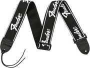 Fender® Running Logo Strap, Black Tracolla per chitarra e basso