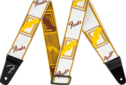 Fender Weighless 2" Monogrammed Strap, White/Brown/Yellow Tracolla per Chitarra