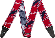Fender Weighless 2" Mono Strap, Red/White/Blue Tracolla per Chitarra