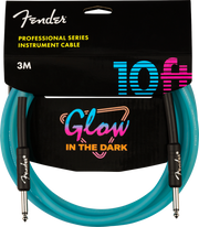 Fender Professional Series Glow in the Dark Cable, Blue, 10'