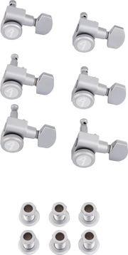 Fender Locking Stratocaster/Telecaster Staggered Tuning Machines, Brushed Chrome (6)