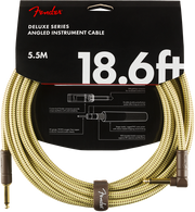 Fender Deluxe Series Instrument Cable, Straight/Angle, 18.6', Tweed 5,5 metri