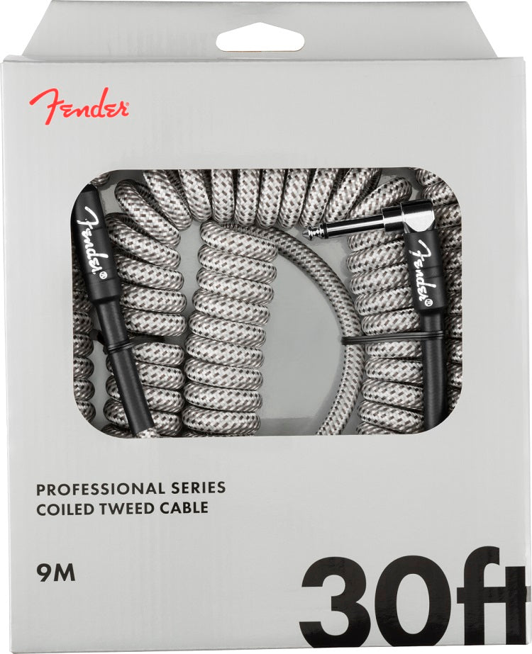 Fender Professional Coil Cable, 30', White Tweed mt 9 Cavo per Chitarra