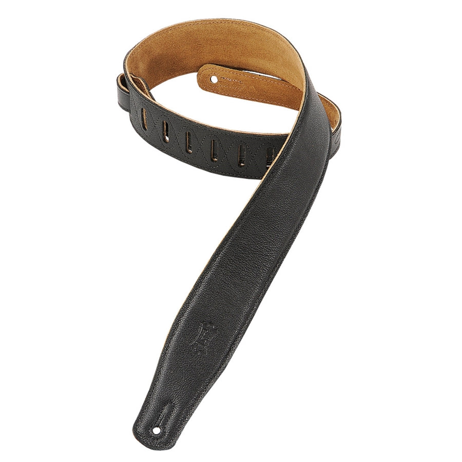 LEVY'S - M26GF-BLK TRACOLLA IN PELLE IMBOTTITA BLACK 2 1/2"