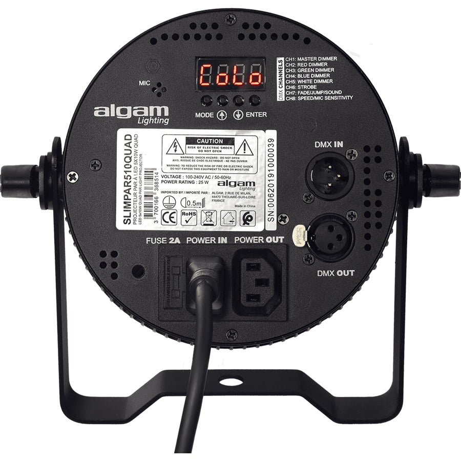 ALGAM LIGHTING - SLIMPAR-510-QUAD PROIETTORE PAR LED 5 X 10W RGBW