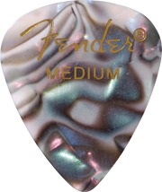 Fender Premium Celluloid 351 Shape Picks, Medium, Abalone, Confezione da 12 Plettri