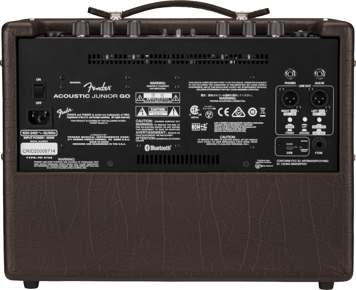 Fender Acoustic Junior GO con Batteria Ricaricabile