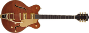 Gretsch Electromatic LTD Flame Okoume Broadkaster Double-Cut with Bigsby, Rosewood Fingerboard, Roundup Orange