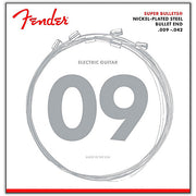 FENDER Super Bullet Strings, Nickel Plated Steel, Bullet End, 3250L Gauges .009-.042, (6)