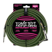 ERNIE BALL - 6077 CAVO BRAIDED BLACK/GREEN 3,05 M