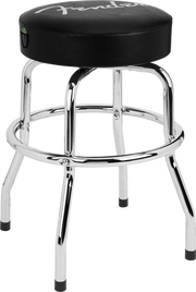 Fender Sgabello Spaghetti Logo Pick Pouch Barstool, Black/Chrome, 24"