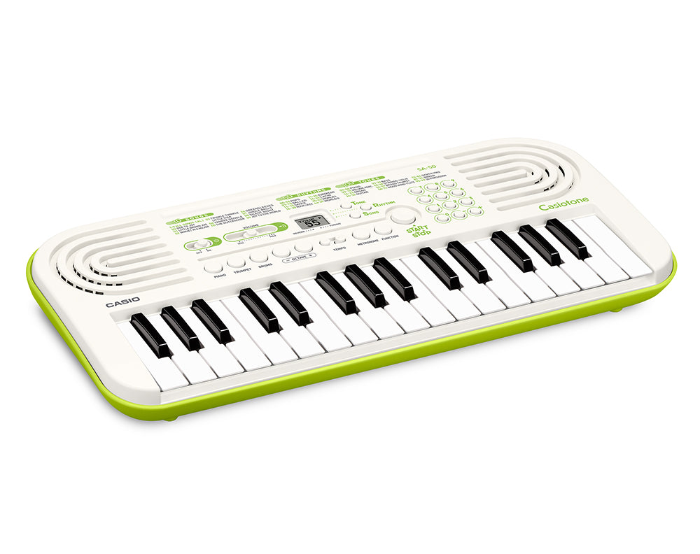 Casio SA-50 Tastiera con 32 Tasti Mini White/Lime Green con borsa Tobago