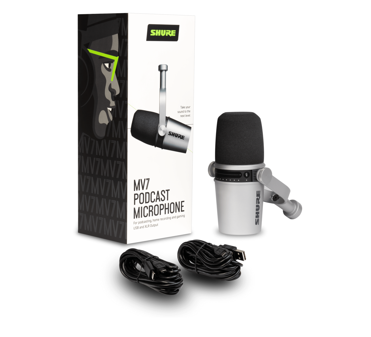 Shure MV7-S Silver Microfono per Podcast