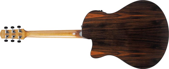 IBANEZ AAM70CE Transparent Charcoal Burst Low Gloss Top, Natural Open Pore Back