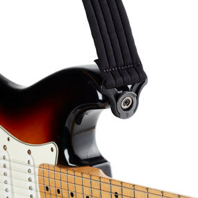 D'Addario JD50BAL01 Auto Lock Guitar Strap, Black Padded Stripes