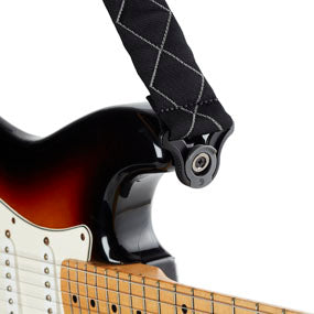 D'Addario JD50BAL02 Auto Lock Guitar Strap, Black Padded Diamonds