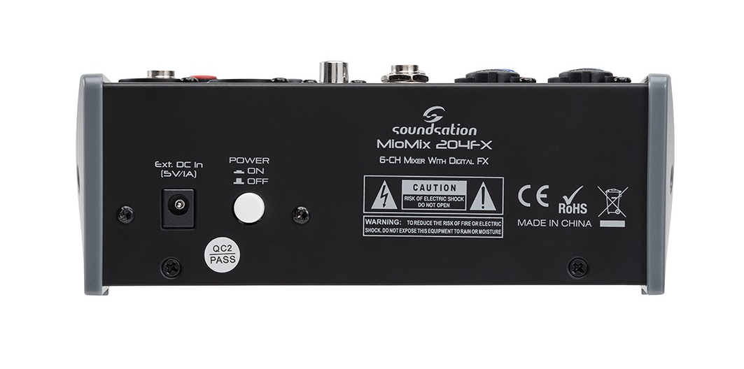 SOUNDSATION MIOMIX 204FX Mixer Audio Professionale 6-Canali con Multi-Effetto Digitale a 24-bit