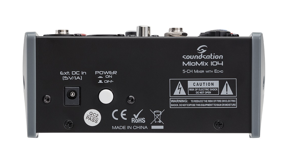 SOUNDSATION MIOMIX 104 Mixer Audio Professionale a 5 Canali con Effetto Eco Digitale