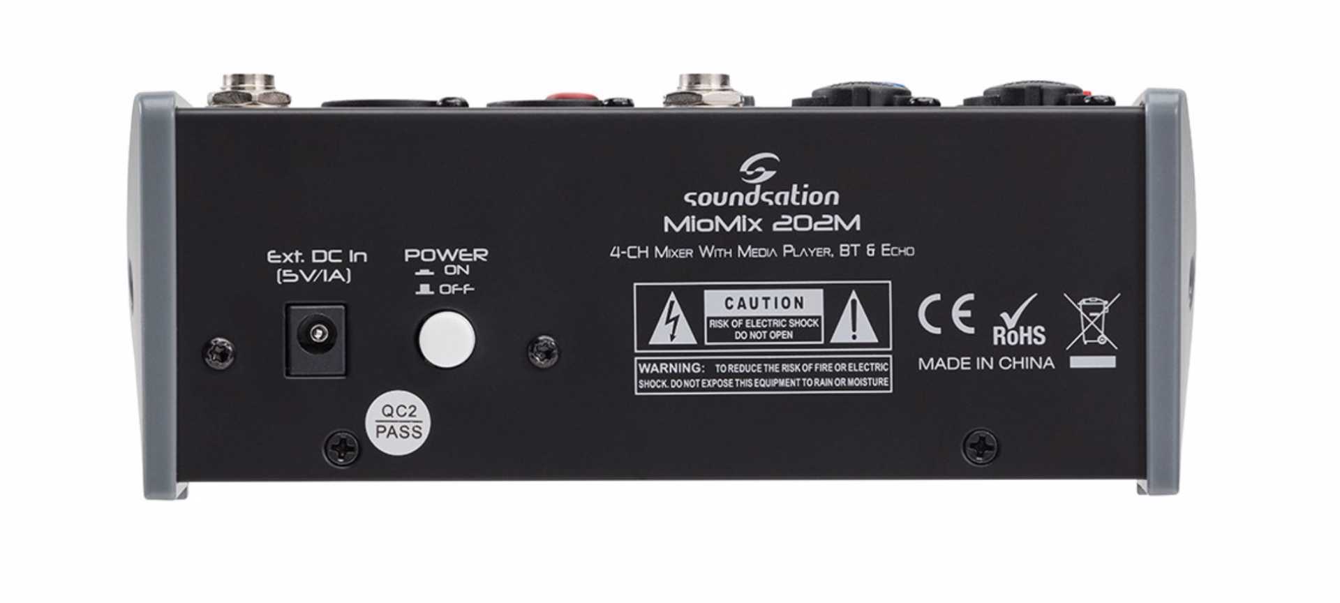 SOUNDSATION MIOMIX 202M Mixer Professionale 4-Canali con Media Player, BT & Effetto Eco Digitale