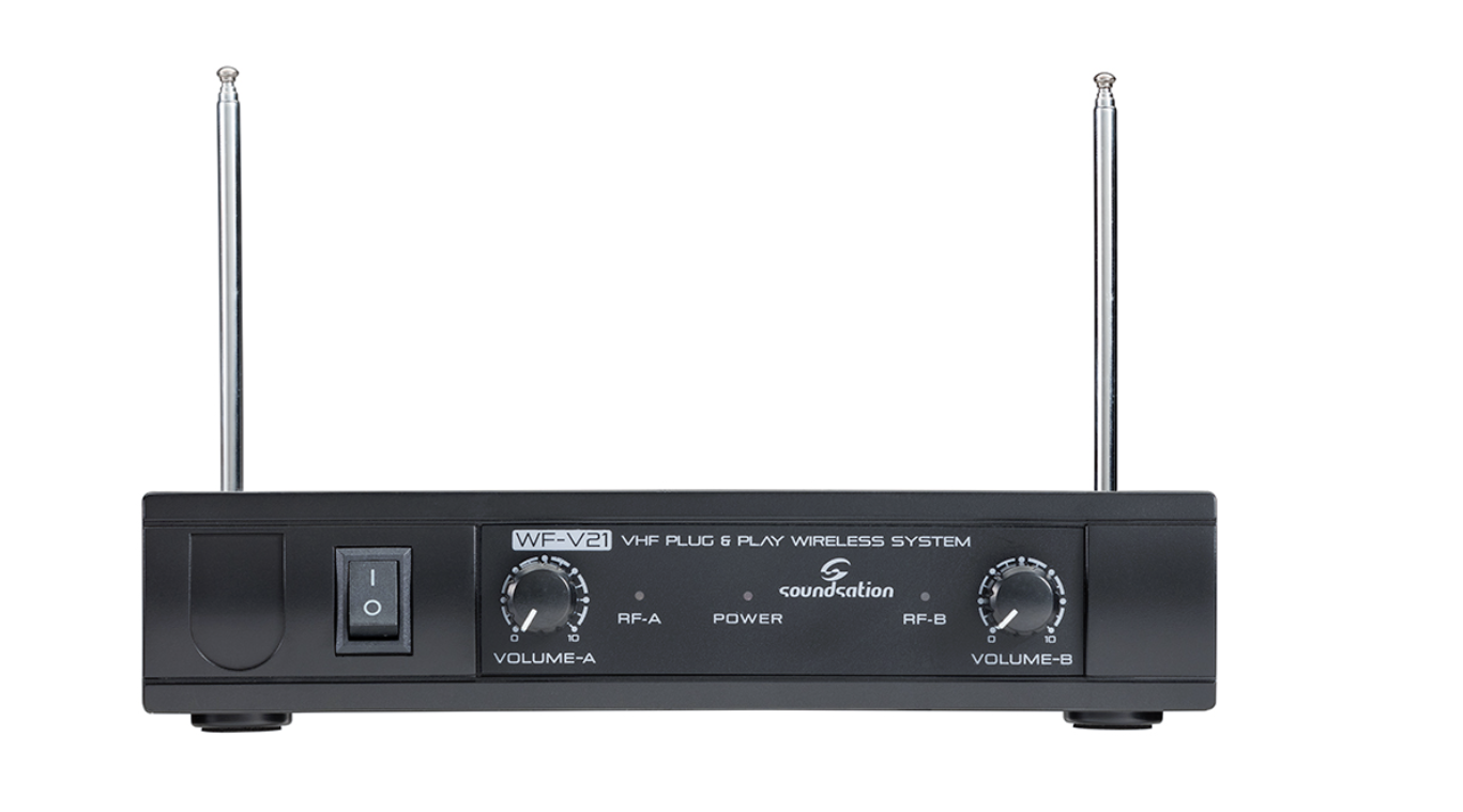 SOUNDSATION WF-V21HHA Radiomicrofono VHF Doppio Plug and Play con 2 Mic. Palmari (213.0 MHz - 215.5 MHz)