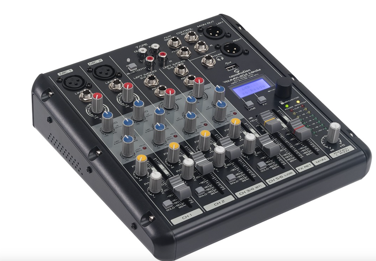 SOUNDSATION YOUMIX-202 MEDIA Mixer Professionale 6-Canali con Lettore MP3, connessione BT e Multieffetto