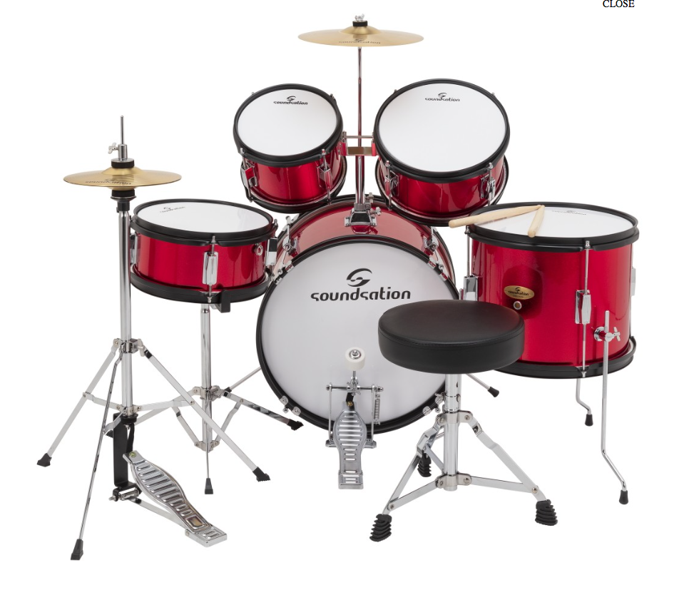 SOUNDSATION JDK100-MR Drum Set 5 pcs junior metallic red