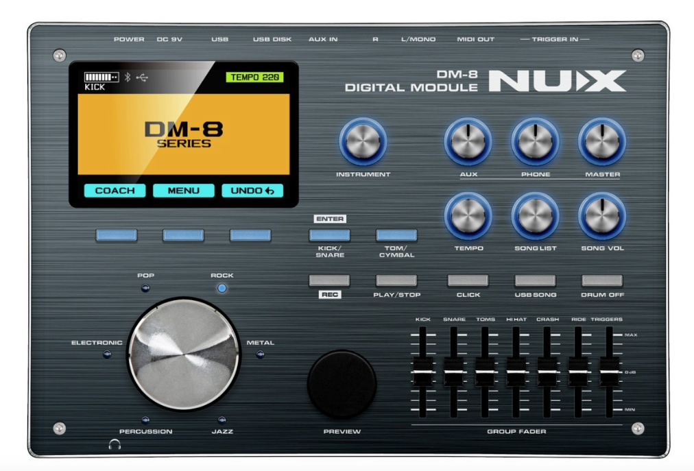 NUX DM-8 Batteria elettronica con pelli Mesh