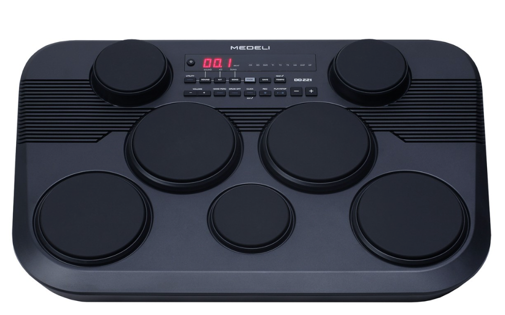 MEDELI DD221 Drum kit portatile con 7 pad sensibili al tocco e 2 pedali
