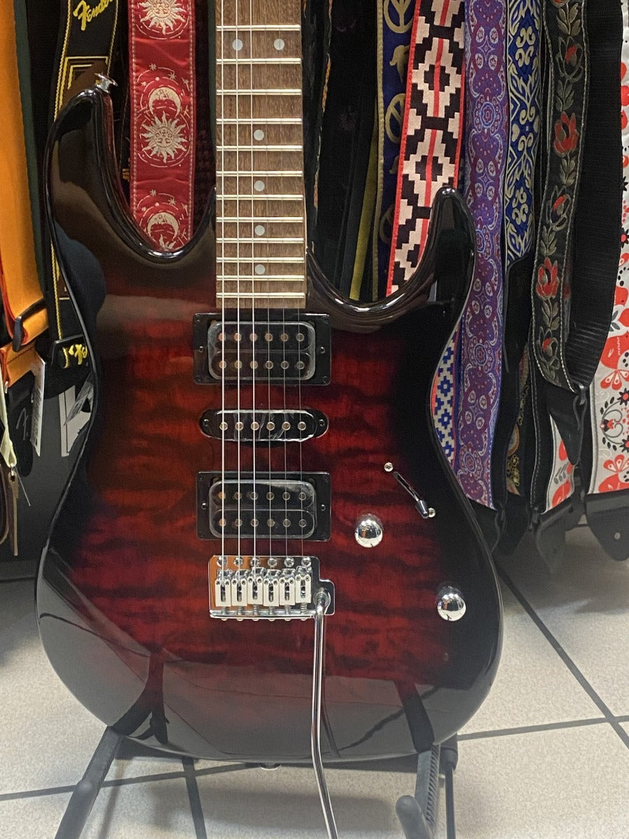 IBANEZ GRX70QA TRB Transparent Red Burst -Prezzo per chitarra esposta