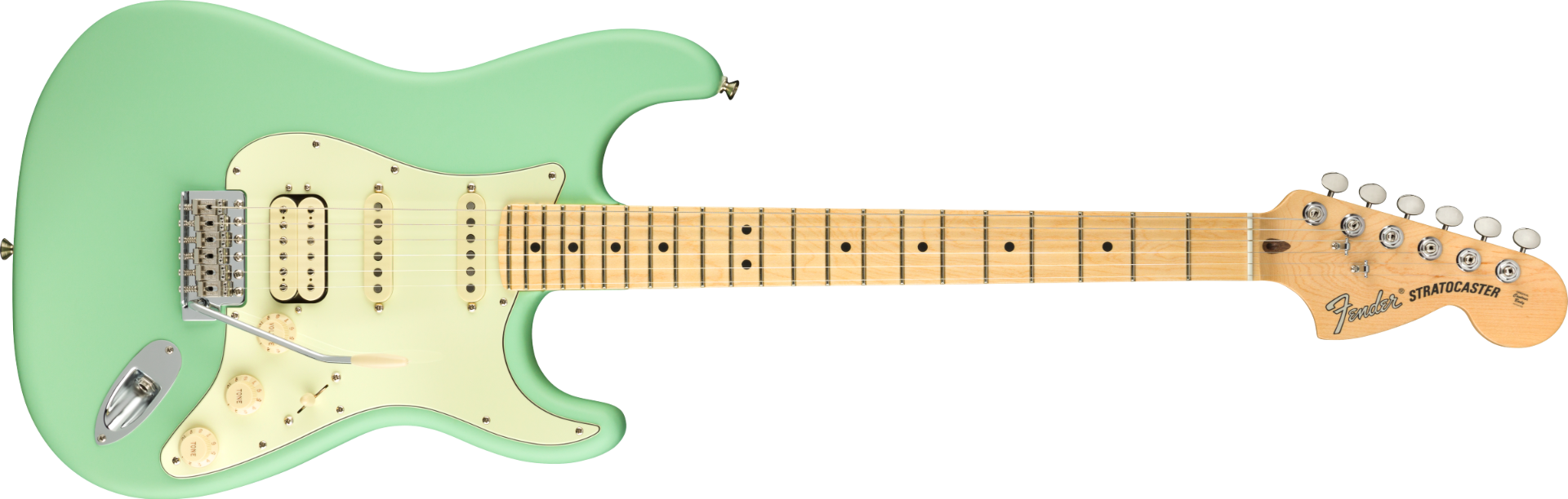 Fender American Performer Stratocaster HSS, Maple Fingerboard, Satin Surf Green