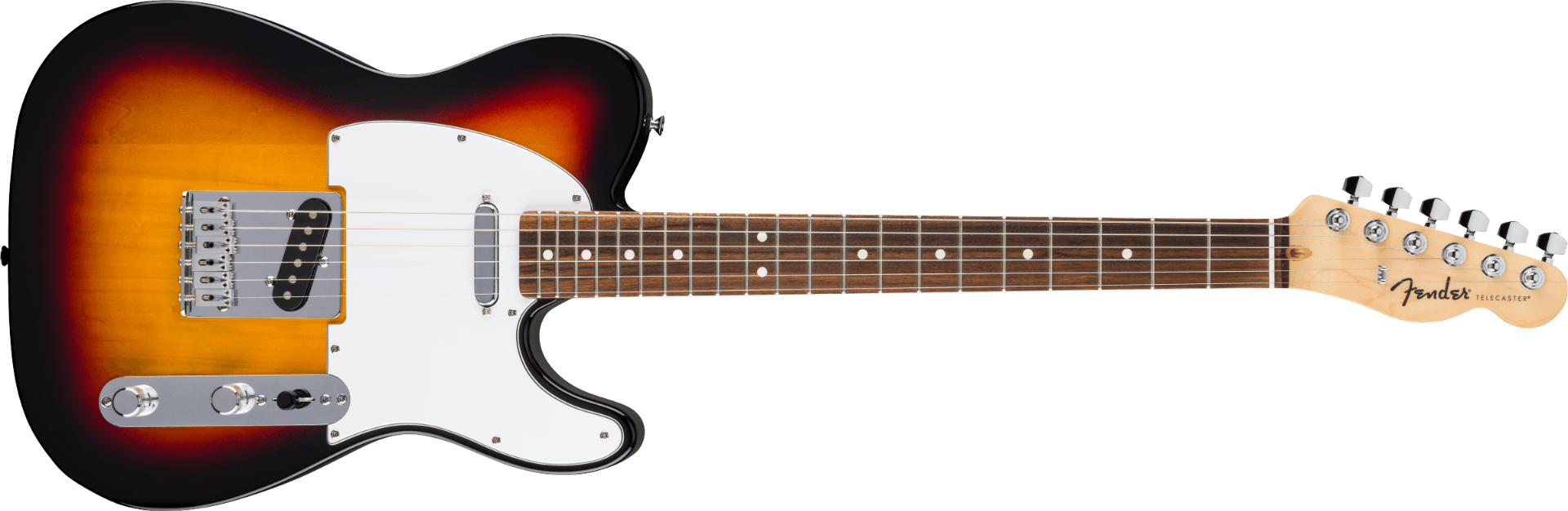 Fender Standard Telecaster, Laurel Fingerboard, White Pickguard, 3-Color Sunburst