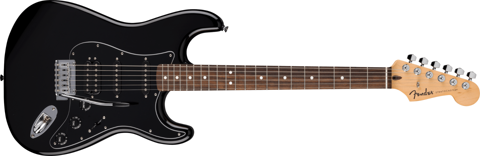 Fender Standard Stratocaster HSS, Laurel Fingerboard, Black Pickguard, Black