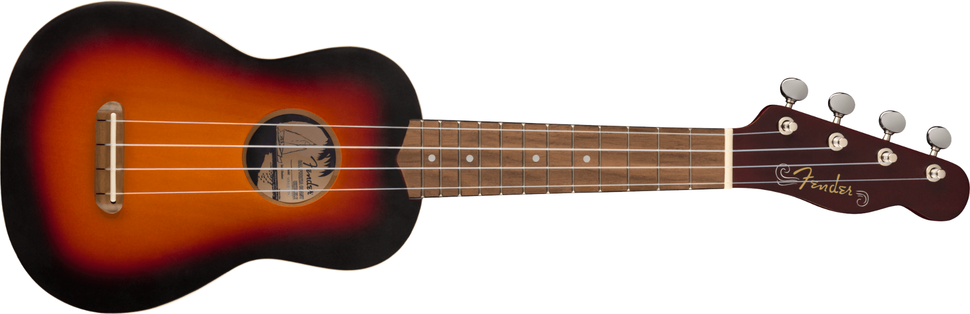 Fender Venice Soprano Ukulele, Walnut Fingerboard, 2-Color Sunburst