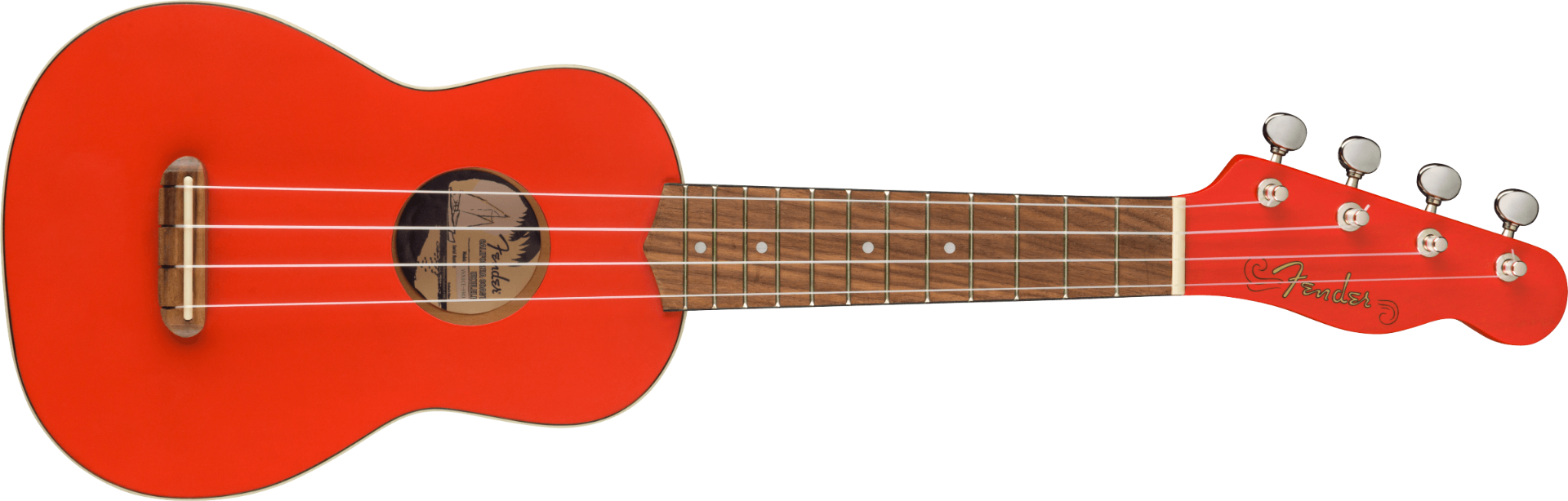 Fender FSR Venice Soprano Ukulele, Walnut Fingerboard, Fiesta Red