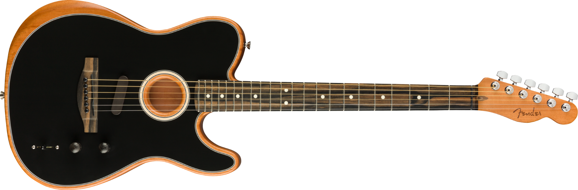 Fender American Acoustasonic Telecaster, Ebony Fingerboard, Black con Deluxe Gig Bag