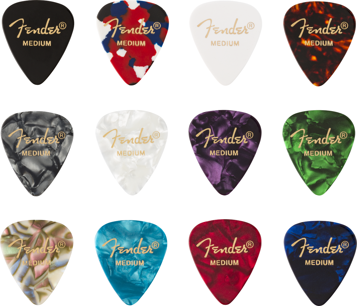 Fender  351 Shape, Celluloid Medley, Medium confezione da 12