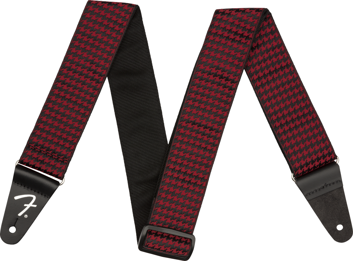 Fender Houndstooth Strap, Red Tracolla per Chitarra