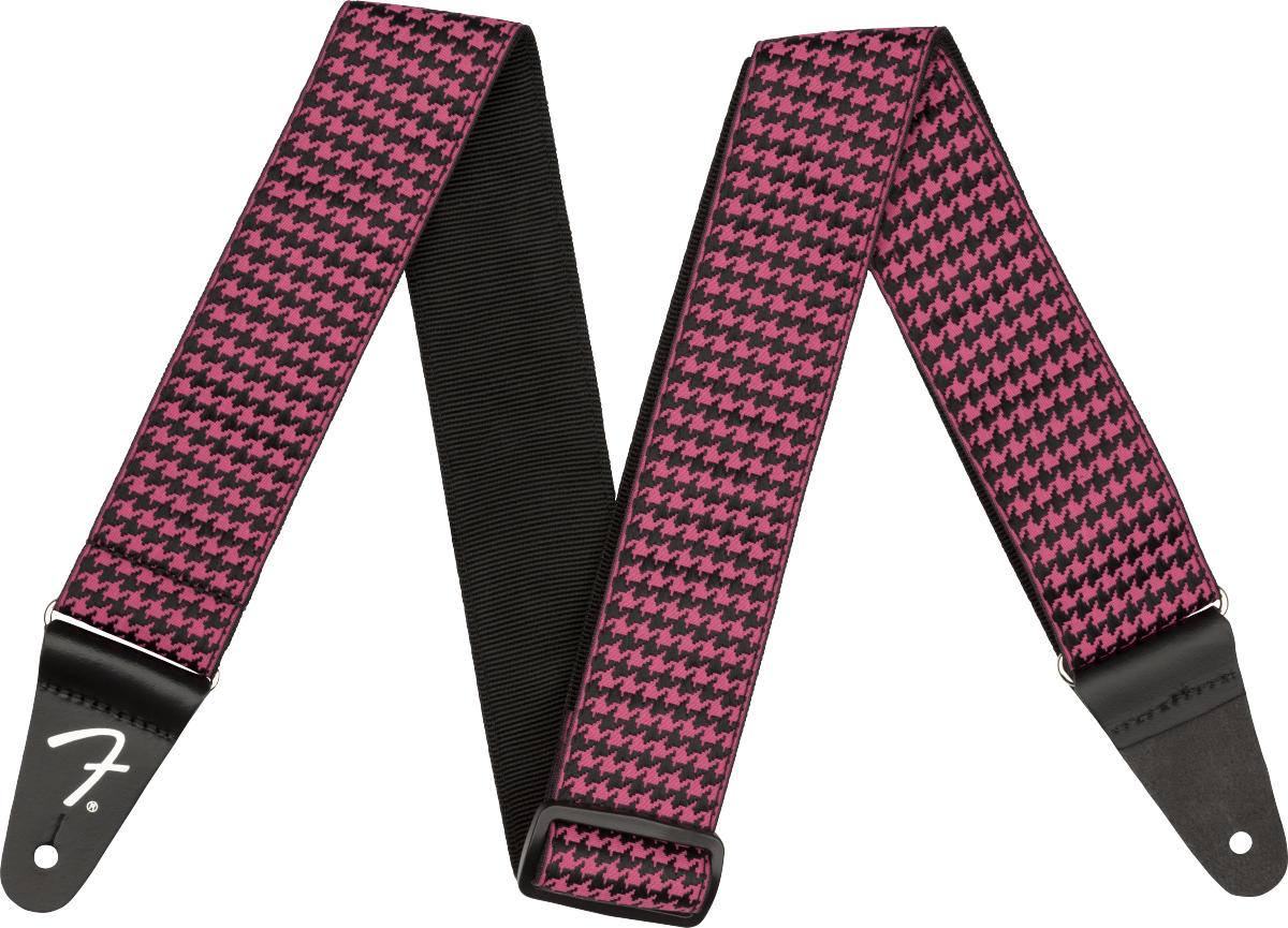 Fender Houndstooth Strap, Pink Tracolla per Chitarra