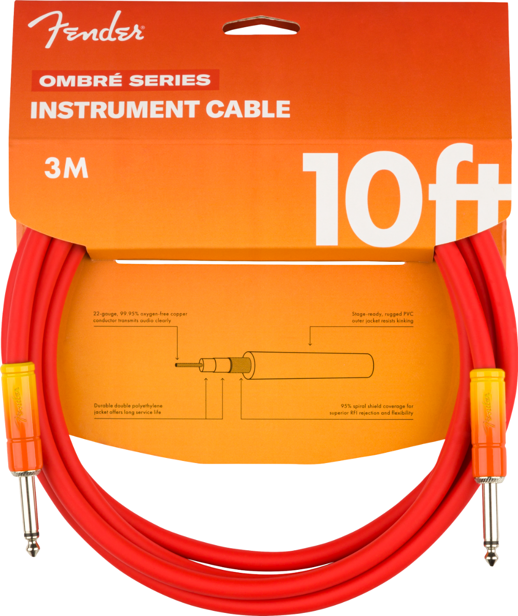 Fender 10' Ombré Cable, Tequila Sunrise 3 Metri