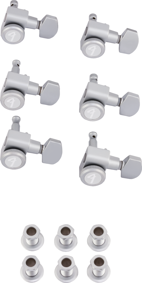 Fender Locking Stratocaster/Telecaster Staggered Tuning Machines, Brushed Chrome (6)