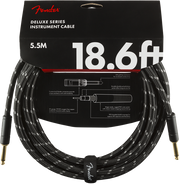 Fender Deluxe Series Instrument Cable, Straight/Straight, 18.6', Black Tweed  5,5 metri