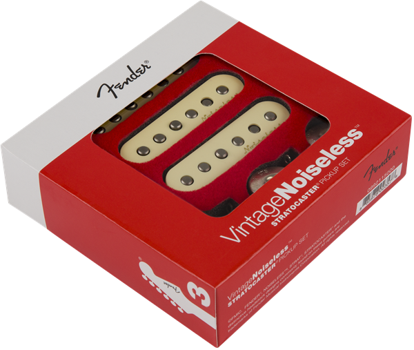 Fender Vintage Noiseless Strat Pickups, (3), Aged White