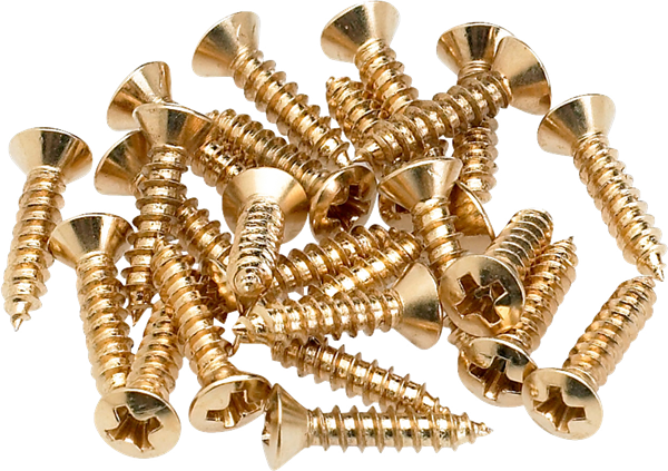 Fender Pickguard/Control Plate Mounting Screws (24) (Gold)