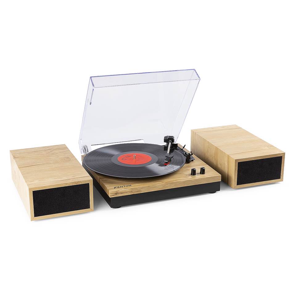 Fenton RP165L Record Player+Sp.BT LightWood