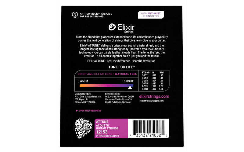 ELIXIR 21052 Acoustic Phosphor Bronze ATTUNE