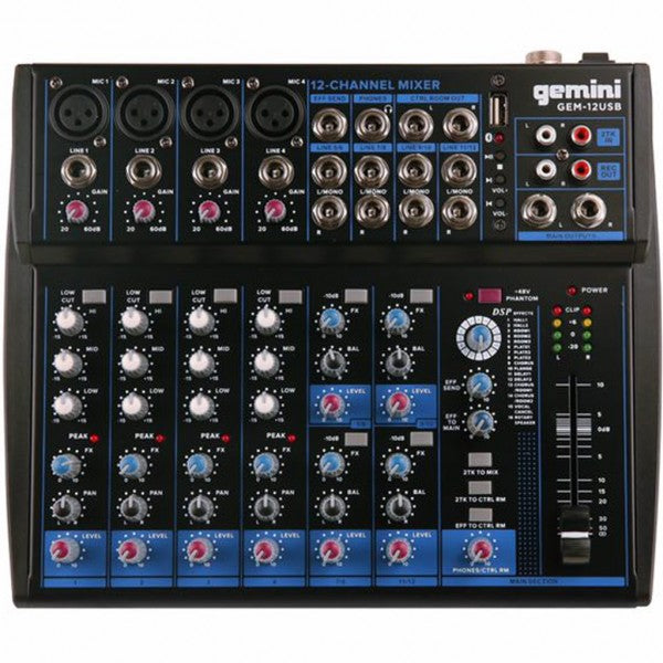 GEMINI GEM 12 USB Mixer