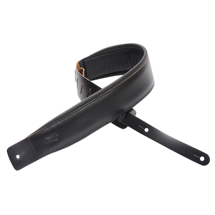 LEVY'S - DM1PD-BLK TRACOLLA IN PELLE PIENO FIORE BLACK 3"