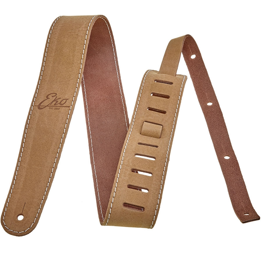 EKO GUITARS - GBU STRAP LEATHER BROWN